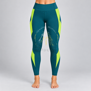 Pantalones de equitación para mujer con áreas de rodilla reforzadas, tela flexible y construcción de cintura de soporte para una conducción segura. - Product Image 5