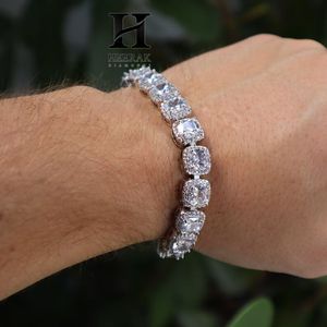 Luxury 14K White Gold <b>Cushion</b> Cut Lab Grown Diamond Tennis Bracelet Full Halo Setting Link Bracelet Fine Jewelry - Product Image 6