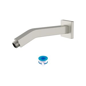 6-Inch Brushed Nickel <b>Shower</b> Arm with Flange Essential <b>Shower</b> Room <b>Accessory</b> - Product Image 1