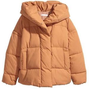 Chaqueta Acolchada con Capucha Unisex, Informal de Invierno, Color Sólido, Relleno Grueso de Poliéster, Transpirable, Cierre de Cremallera Frontal, Corte Holgado, Regular - Product Image 4