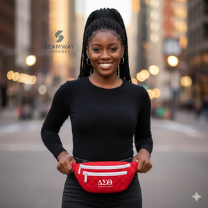 Delta |   Sigma |   Riñonera Casual Theta Sorority, Bolso de Cintura Moderno, Bandolera Ajustable, Riñonera de Viaje para Mujer - Product Image 4