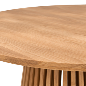 Ensemble de salle à manger ARTERRA en teck premium, table ronde à lattes sur piétement, chaises modernes pour maison et villa - Product Image 5