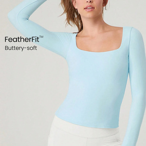 Custom Womens Performance Yoga <b>Tops</b> Compression Athletic Apparel OEM Pakistan Export Manufacturer Worldwide Supply - Product Image 4