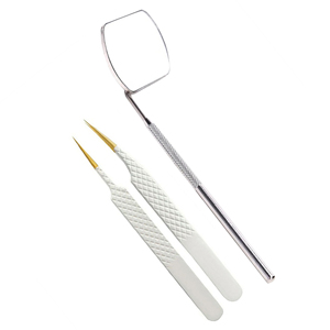 High Quality Personalized Lighted Stainless Steel Foldable Right-Hand Desktop Cosmetic Eyelash Mirror Excellent Style Long Lash - Product Image 5