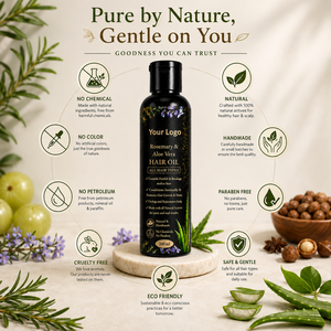 Aceite Capilar de Romero y Aloe Vera |   Aceite Herbal para el Crecimiento del Cabello, para el Cuidado de la Caída del Cabello, Nutrición del Cuero Cabelludo, Fortalecimiento del Cabello y Brillo Natural - Product Image 3