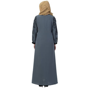 Fashionable Open Women Casual Modest Straight Maxi Chiffon Abaya Custom Wholesale Islamic Clothing Plus Size 100% Silk Abayas - Product Image 6