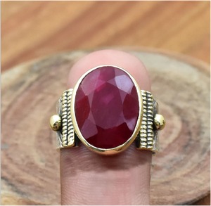 Anillo de Rubí Rojo al por Mayor, Plata de Ley 925, Hecho a Mano, Gema Natural, Estilo Boho Vintage, Joyería Personalizada para Boda, Unisex, para Fiesta - Product Image 2
