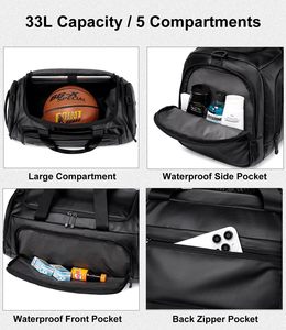 <b>Convertible</b> Duffle Bag <b>Backpack</b> Handbag Crossbody Bag Unisex Polyester Travel Bag Adjustable Strap Barrel Shape Zip Closure - Product Image 5
