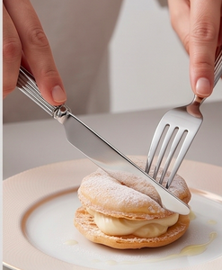 Ensemble de couverts classiques en acier inoxydable avec finition miroir haute brillance, compatible lave-vaisselle, pour mariage et usage de table - Product Image 5