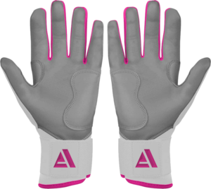 ถุงมือตีเบสบอลหนัง Adiha Impex สีชมพูและสีขาว ปิดด้วยแถบตีนตุ๊กแก สำหรับผู้ใหญ่ทุกเพศ เหมาะสำหรับการฝึกซ้อม - Product Image 2