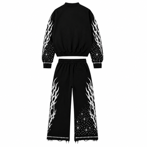 360G Heavy Cotton Unisex Tracksuit Set Custom Print Pullover Hoodie Jogger Pants 2 Piece Heavyweight Streetwear Winter <b>Sweatsuit</b> - Product Image 5