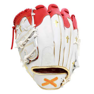 White Red Cotton/Polyester/Spandex Baseball <b>Glove</b> Eco-Friendly <b>Touchscreen</b> & Needle Detection Four Seasons Use Wrist Length - Product Image 1