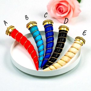 Vintage Horn Jewelry Set Geometric Print Names Unisex Fashion Costume Jewelry custom design handmade horn necklace pendant - Product Image 4