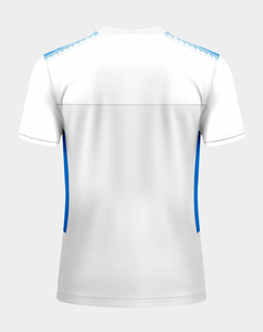 High Quality Men White Striped Soccer Jersey Short Sleeve Crew Neck Moisture Wicking <b>Athletic</b> Fit Sublimated Print Sport Apparel - Product Image 2