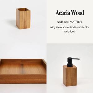 Juego de baño de madera de alta calidad, ideal para exhibir en el tocador, con un estilo elegante para el baño y para la higiene diaria, procedente de la India. - Product Image 3