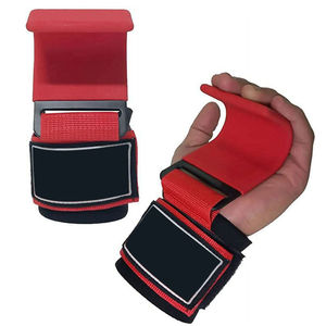 Crochets de musculation avec support pour poignets, design antidérapant, poignée réglable, compression, accessoires de musculation pour la salle de sport - Product Image 2