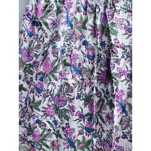 Jupe longue bohème à imprimé floral pour femme, taille élastique, en coton doux, jupe d'été - Product Image 4