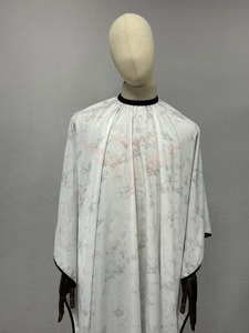 Cape de coiffure imperméable blanche et grise à motifs, surdimensionnée, pour salon de coiffure et barbier - Product Image 3