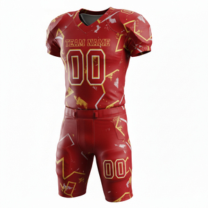 Ensemble de maillot et short de football américain personnalisé, respirant, à séchage rapide, antibactérien, anti-UV, avec position du logo sur le devant - Product Image 4