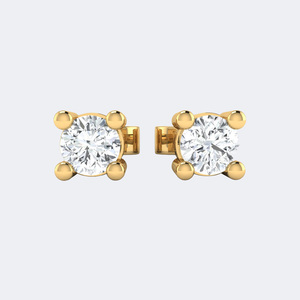 Pendientes de Lujo Certificados de Oro de 14k con 4 Perlas Redondas de 0.15CTW Cultivadas en Laboratorio - Product Image 3