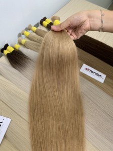 Extensions de cheveux humains vierges vietnamiens de luxe de haute qualité, 100 % alignés sur les cuticules, couleur claire, super double drawn, en vrac - Product Image 5