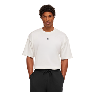 เสื้อยืดออกกำลังกายผู้ชายไซส์ใหญ่ พิมพ์ลายกราฟิก ระบายอากาศได้ดี เหมาะสำหรับการฝึกซ้อมกีฬา ทรงหลวม ใส่สบาย สีขาว - Product Image 1