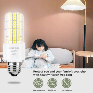 Lot de 2 ampoules LED 40W équivalentes à 300W, 5000 lumens, 5000K, blanc lumière du jour, culot moyen E26/E27, utilisation intérieure et extérieure - Product Image 4