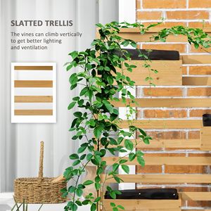 Supporto per Piante in Legno da Esterno con 5 Fioriere Sospese per Patio, Portico, Piante Rampicanti, Cesti Appesi e Accessori - Product Image 5