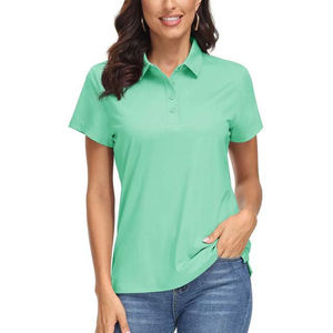 เสื้อเชิ้ตผู้หญิงแขนสั้นผ้าถักเนื้อนุ่ม 180 กรัม โพลีเอสเตอร์ ระบายอากาศ แห้งเร็ว สไตล์วินเทจลำลอง ดีไซน์โลโก้แบบกำหนดเอง รุ่นใหม่ล่าสุด - Product Image 4