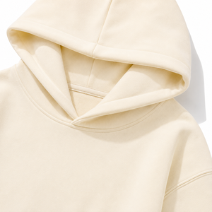 Sudadera con Capucha Unisex Color Crema, Corte Holgado, Color Sólido, Informal, Felpa Francesa, con Bolsillo Delantero, para Otoño - Product Image 5