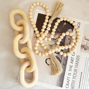 Wooden Chain Decor and Bead Boho Farmhouse <b>Rustic</b> Home Table Decor Coffee Table <b>Shelf</b> Aest - Product Image 3