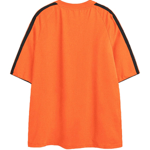 New Design Men Sporty Orange Color block T-shirt with White & Black Accents Casual Activewear Comfortable & Trendy Soccer Shirt - Product Image 2