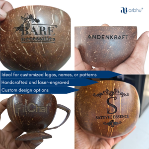 Eco Friendly Natural <b>Coconut</b> Tea <b>Cup</b> Handmade Biodegradable Wooden Mug for Sustainable Kitchenware and Organic Beverage Service - Product Image 4