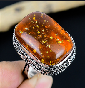 Handmade Gemstone <b>Adjustable</b> <b>Ring</b>: Vintage Jewelry - Product Image 4