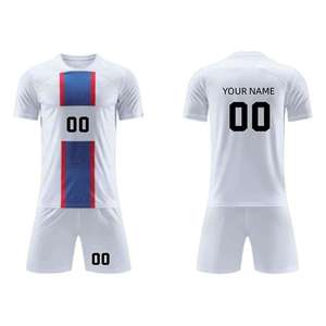 Camiseta de Fútbol Blanca Personalizada con Neón Brillante, Cuello en V, Manga Corta, Impresión por Transferencia de Calor, Transpirable, 100% Poliéster, Unisex - Product Image 3