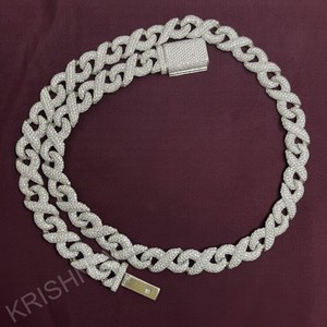 Elegante Cadena Cubana Infinity de 12 MM con Moissanita de Corte Brillante, Chapada en Oro sobre Plata 925, Estilo Hip Hop para Hombre, Certificación IGI - Product Image 2