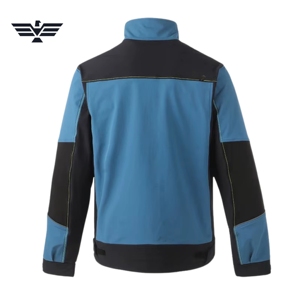 Veste de travail haute visibilité pour homme, bleu noir, polyester respirant, coupe-vent, vêtement d'extérieur, type uniforme, impression sérigraphique tendance - Product Image 2