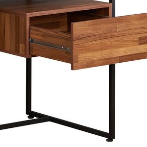 Scrivania per Computer Sara in Noce e Finitura Nera Sabbiata, Elegante Scrivania con Finitura Raffinata - Product Image 2