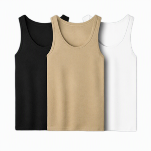 Débardeur en coton pour homme, 100 % coton, sans manches, pour le sport d'été, sous-vêtement de base absorbant pour personnes d'âge moyen et âgées - Product Image 3