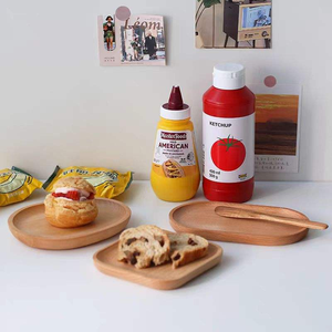 Japanese Children Fruit Wooden Dessert Plate Coffee Cup Cake <b>Cheese</b> Beech Wooden Serving Tray - Product Image 3
