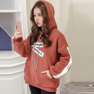 Sudaderas con Capucha de Felpa de Algodón Grueso y Suave para Invierno 2022, Corte Holgado, Color Personalizado, Sudaderas Personalizadas con Diseño Frontal para Mujer - Product Image 5