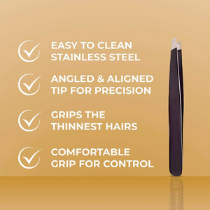 Juego de Pinzas para Cejas Premium con Estuche de Cuero, Pinzas Profesionales de Acero Inoxidable con Punta Inclinada, Puntiaguda y Plana, Logotipo Personalizado - Product Image 2