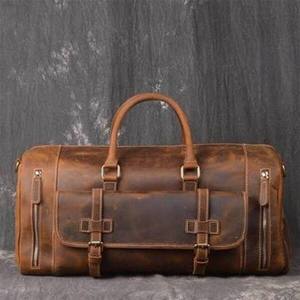 Stylish Genuine Leather Duffle <b>Bag</b> Polyester Soft Durable Handles Secure <b>Zip</b> Closure <b>Large</b> Storage Compartment for Fashion - Product Image 5