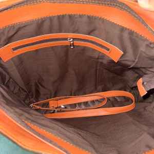 Elegante Bolso Tote de Cuero Genuino con Pelo, Bordado, Color Sólido, Estilo Vintage para Damas, Bolso de Hombro para Compras LHTB-0100 - Product Image 6