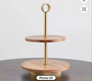 Soporte de pastel de madera y artículo de mesa chapado para gran apariencia fiesta de boda y cumpleaños decorativo soporte de pastel regular de 3 niveles - Product Image 1