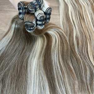 Gran oferta, cabello humano vietnamita de Color Rubio de trama ondulada Natural, sin enredos, sin desprendimiento, colores personalizados, venta al por mayor - Product Image 4