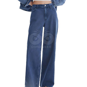 Pantalones Vaqueros Anchos para Mujer, Transpirables, al Por Mayor, MOQ Bajo, Diseño Personalizado, Último Modelo, para Venta en Línea - Product Image 5