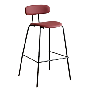 Silla Otomana Metálica con Marco Recubierto de Negro y Respaldo para Sala de Estar, Recibidor, Uso Decorativo - Product Image 1