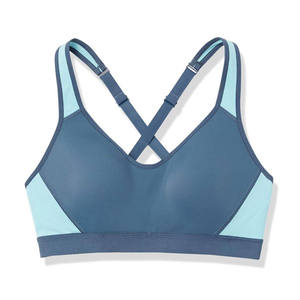 Soutien-gorge de sport pour femme à maintien élevé, sans armatures, à bretelles croisées, avec coussinets amovibles et décoration en maille, fermeture avant à quatre voies - Product Image 2