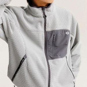Men Fleece Zip Up <b>Jacket</b> Outdoor <b>Pattern</b> Sherpa Style Streetwear Warm Winter <b>Jacket</b> Custom Logo OEM Private Label Manufacturer - Product Image 2